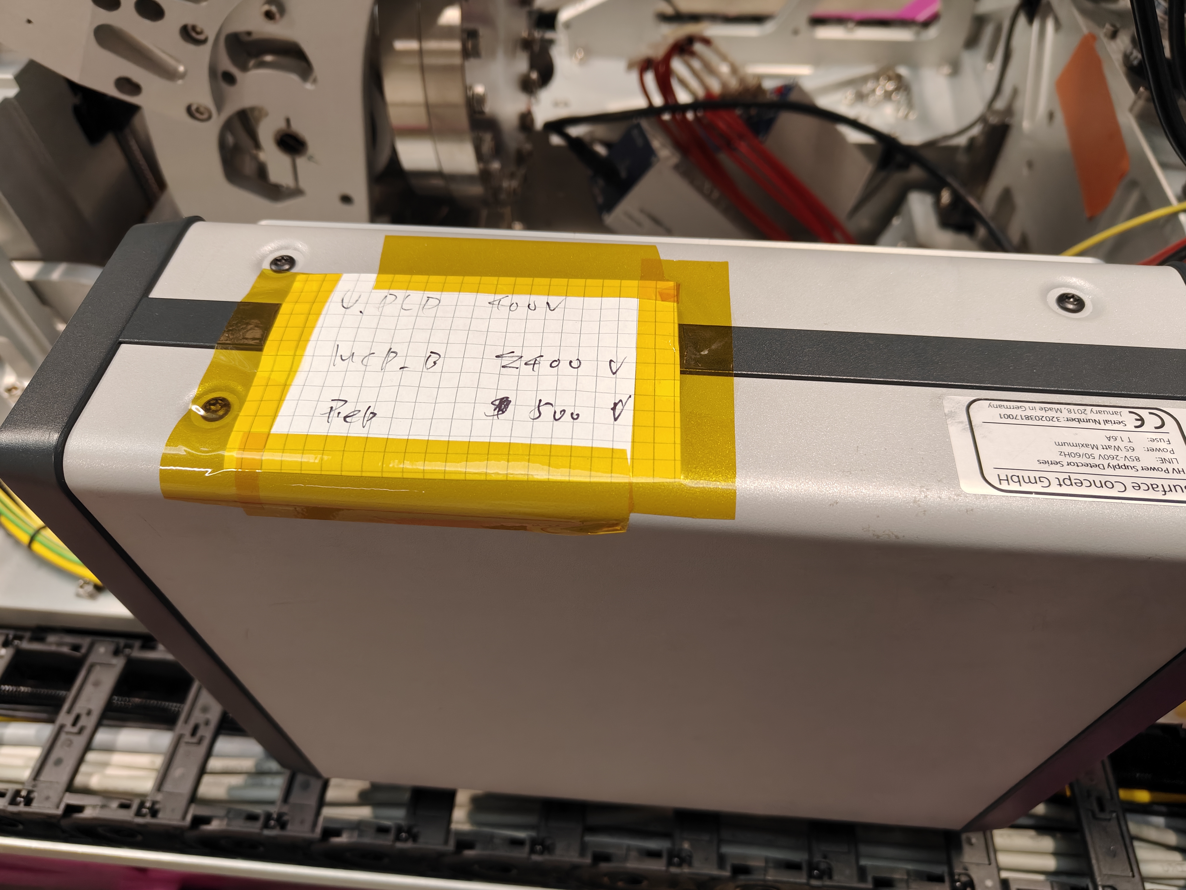 DLD High Voltage Power Supply values